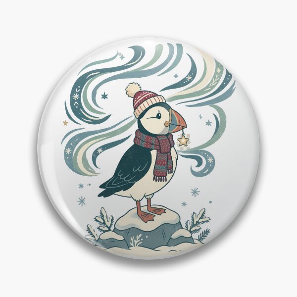 Item preview, Cozy Puffin Christmas Coastal Art / Puffin Lover / Nordic Coastal Christmas designed and sold by VibranPalette.