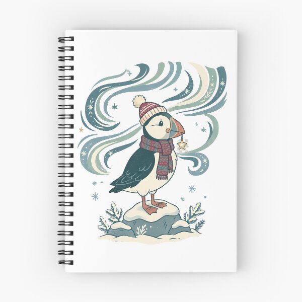 Item preview, Cozy Puffin Christmas Coastal Art / Puffin Lover / Nordic Coastal Christmas designed and sold by VibranPalette.