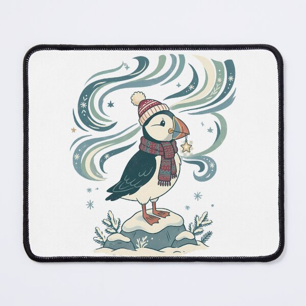 Item preview, Cozy Puffin Christmas Coastal Art / Puffin Lover / Nordic Coastal Christmas designed and sold by VibranPalette.