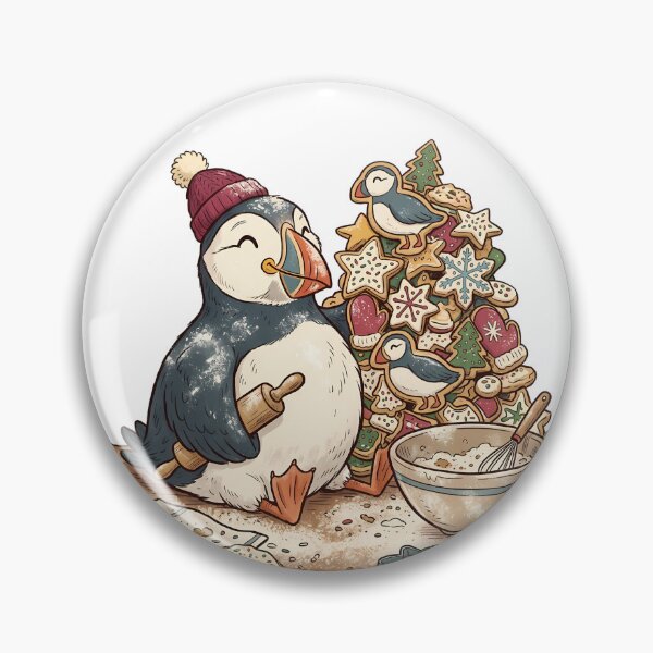 Item preview, Cute Puffin Christmas Cookie Holiday Baking / Funny Puffin / Christmas Puffin designed and sold by VibranPalette.