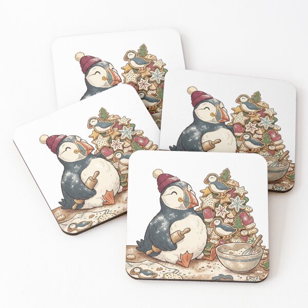 Item preview, Cute Puffin Christmas Cookie Holiday Baking / Funny Puffin / Christmas Puffin designed and sold by VibranPalette.