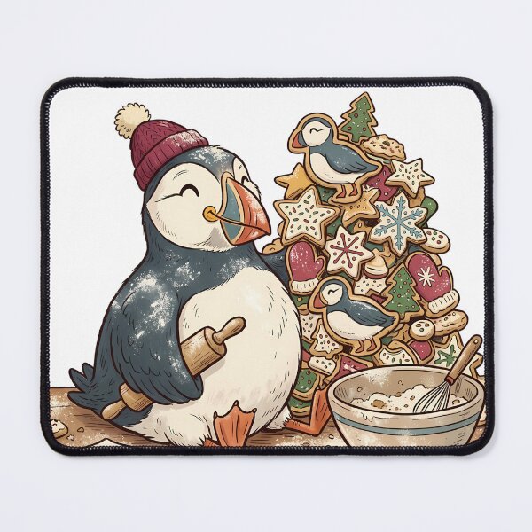 Item preview, Cute Puffin Christmas Cookie Holiday Baking / Funny Puffin / Christmas Puffin designed and sold by VibranPalette.