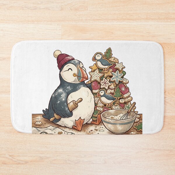 Item preview, Cute Puffin Christmas Cookie Holiday Baking / Funny Puffin / Christmas Puffin designed and sold by VibranPalette.