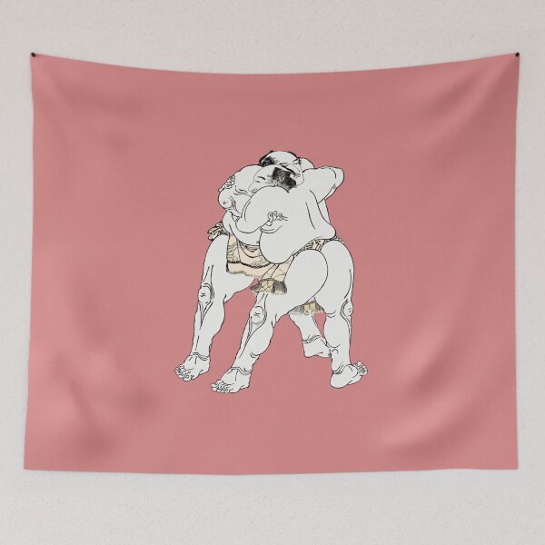 Item preview, Japanese Sumo Wrestler - Modern Ukiyo-e Art - Minimalist Japanese Design, Pink designed and sold by Black Swallow.