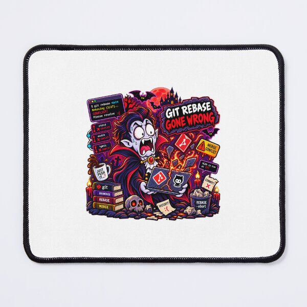 Item preview, Git Rebase Gone Wrong Vampire Halloween T-Shirt and Sticker designed and sold by PixelForge Studio2.