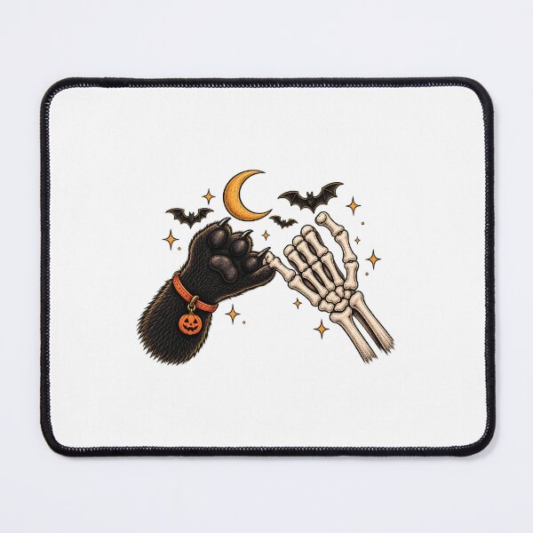 Item preview, Cat Paw Skeleton Fist Bump Halloween Spooky Black Cat Hand Bones Crescent Moon Bats Halloween Cat Lover designed and sold by MAPDDesigns.