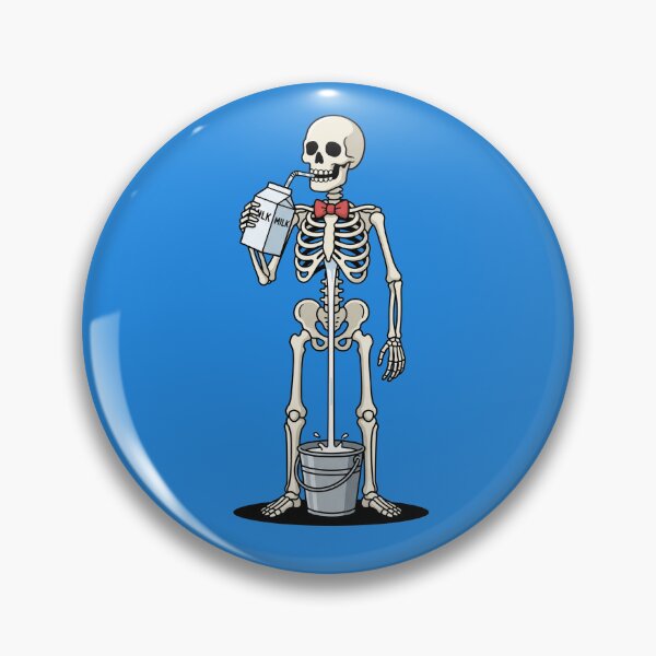 Item preview, Funny Skeleton Drinking Milk Straight Through Bucket Calcium Humor Art designed and sold by Rare By Hero.