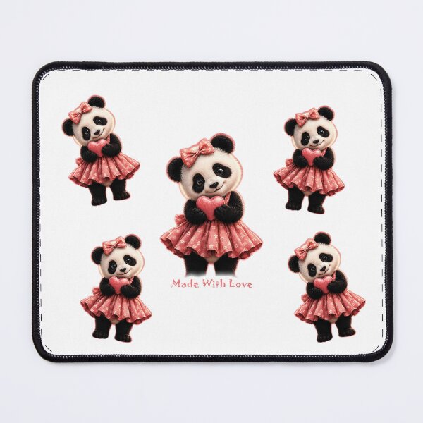 Item preview, Made With Love — Cute Panda in a Dress Holding a Heart designed and sold by Faissal SBIAA.