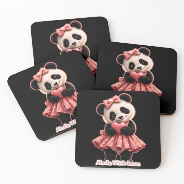 Item preview, Made With Love — Cute Panda in a Dress Holding a Heart designed and sold by Faissal SBIAA.