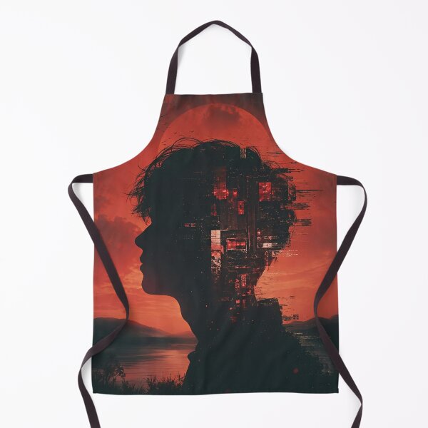Item preview, Crimson Mindscape - Cyberpunk Boy Silhouette Art designed and sold by owsam.