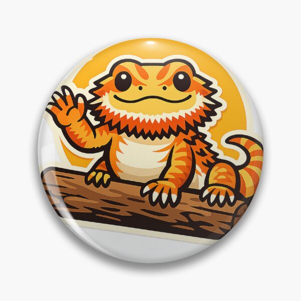 Item preview, Bearded Dragon Waving Hello Beardie on a Log designed and sold by eignvalue.