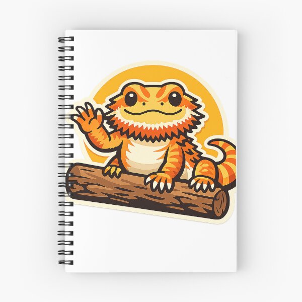 Item preview, Bearded Dragon Waving Hello Beardie on a Log designed and sold by eignvalue.