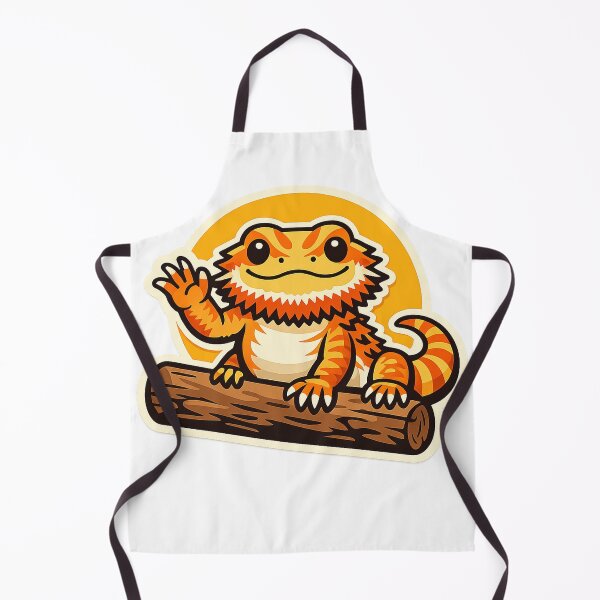 Item preview, Bearded Dragon Waving Hello Beardie on a Log designed and sold by eignvalue.