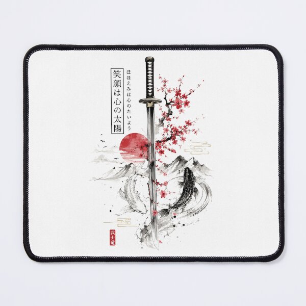 Item preview, Japanese Sakura Katana Sword Koi Fish Aesthetic T Shirt Design designed and sold by ucpstudio.