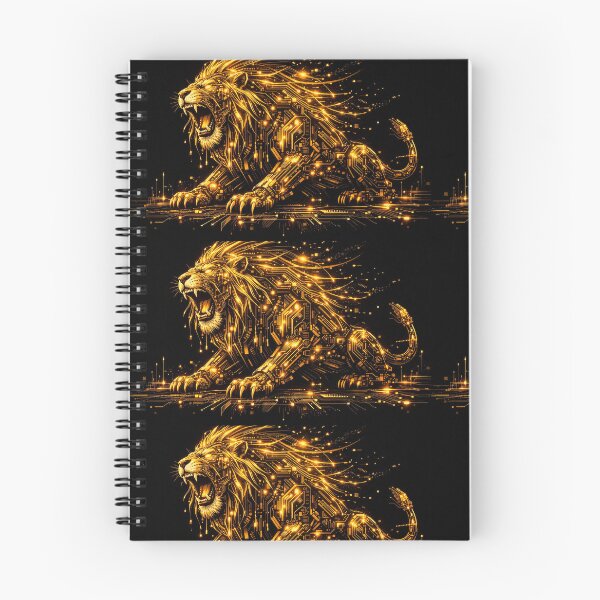 Item preview, Golden Majestic Cyber Lion Digital Artwork designed and sold by Ink-verse-.