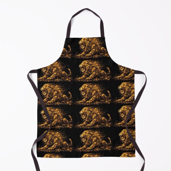 Item preview, Golden Majestic Cyber Lion Digital Artwork designed and sold by Ink-verse-.