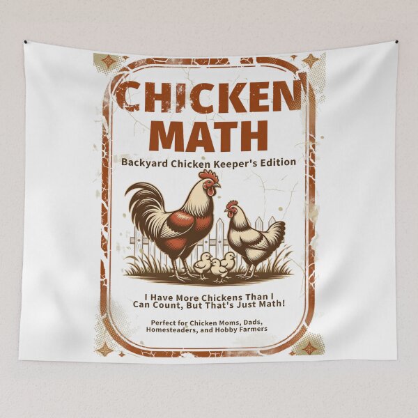 Item preview, Chicken Math Distressed Retro Style designed and sold by Bennie Singh.