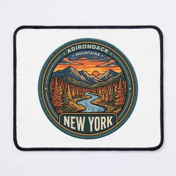 Item preview, Vintage New York Adirondack Mountains River Travel Graphic designed and sold by Paper Drip.