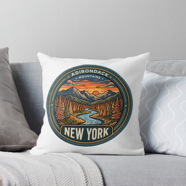 Item preview, Vintage New York Adirondack Mountains River Travel Graphic designed and sold by Paper Drip.
