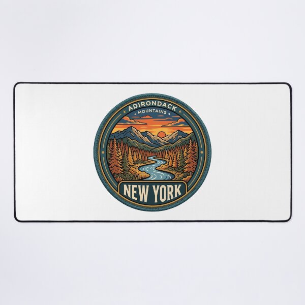 Item preview, Vintage New York Adirondack Mountains River Travel Graphic designed and sold by Paper Drip.