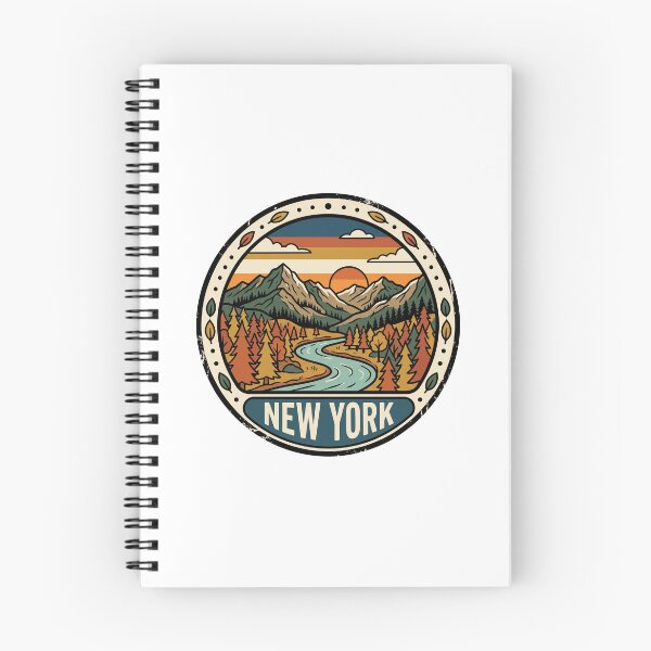 Item preview, Vintage New York Adirondack Mountains River Travel Graphic designed and sold by Paper Drip.