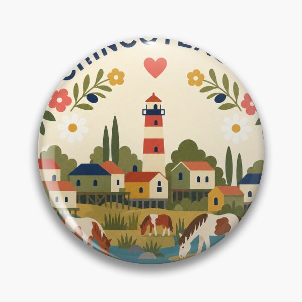 Item preview, Chincoteague USA Travel Souvenir Modern Folk Art designed and sold by VisualArtsOasis.