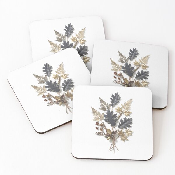 Item preview, 3D Metal Oak & Fern Leaf Bouquet Wall Art Print | Gold & Slate Oak Leaves with Acorns Poster | Rustic Woodland Metallic Relief | Autumn Home Decor designed and sold by SergioMiklos.