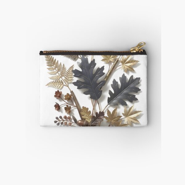 Aperçu de l'œuvre Décoration murale 3D en métal : Bouquet de feuilles de chêne et de fougère | Affiche Feuilles de chêne dorées et ardoises avec glands | Relief métallique rustique | Décoration d'automne créée et vendue par SergioMiklos.
