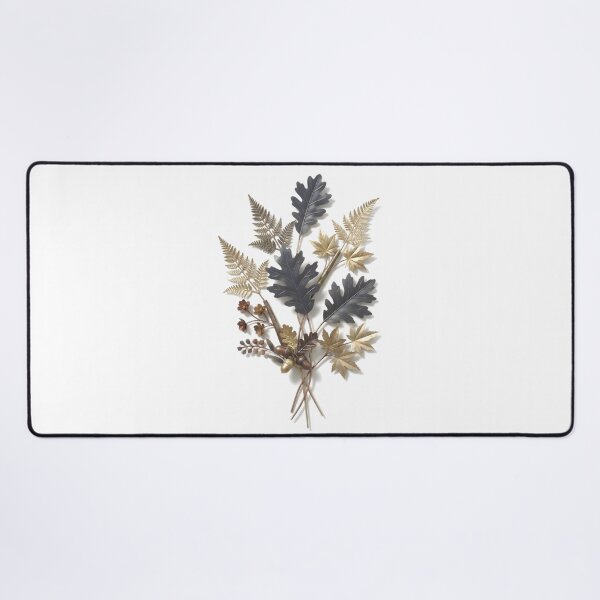 Item preview, 3D Metal Oak & Fern Leaf Bouquet Wall Art Print | Gold & Slate Oak Leaves with Acorns Poster | Rustic Woodland Metallic Relief | Autumn Home Decor designed and sold by SergioMiklos.