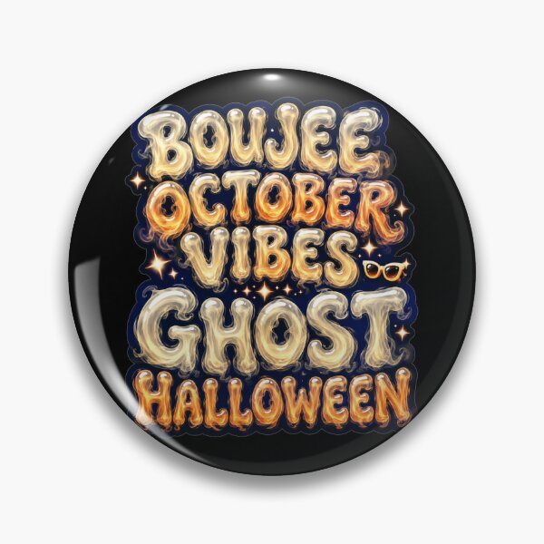 Item preview, Boujee October Vibes Ghost Halloween Bold Glossy 3D Typography Gift for Halloween Lovers designed and sold by Nightarel.