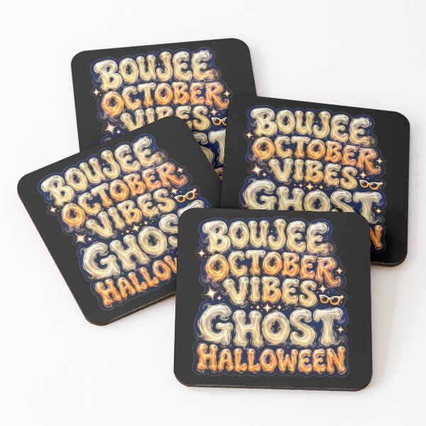 Item preview, Boujee October Vibes Ghost Halloween Bold Glossy 3D Typography Gift for Halloween Lovers designed and sold by Nightarel.