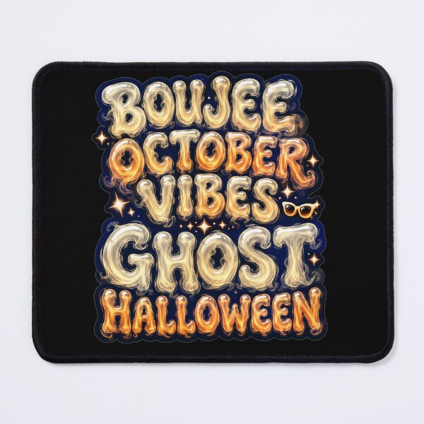 Item preview, Boujee October Vibes Ghost Halloween Bold Glossy 3D Typography Gift for Halloween Lovers designed and sold by Nightarel.