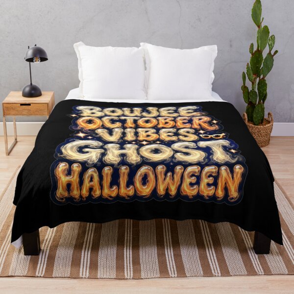 Item preview, Boujee October Vibes Ghost Halloween Bold Glossy 3D Typography Gift for Halloween Lovers designed and sold by Nightarel.