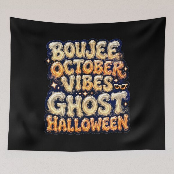 Item preview, Boujee October Vibes Ghost Halloween Bold Glossy 3D Typography Gift for Halloween Lovers designed and sold by Nightarel.