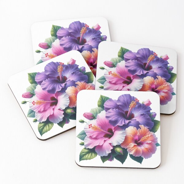 Item preview, Vibrant Tropical Hibiscus Trio on Black designed and sold by sariptadinjala.