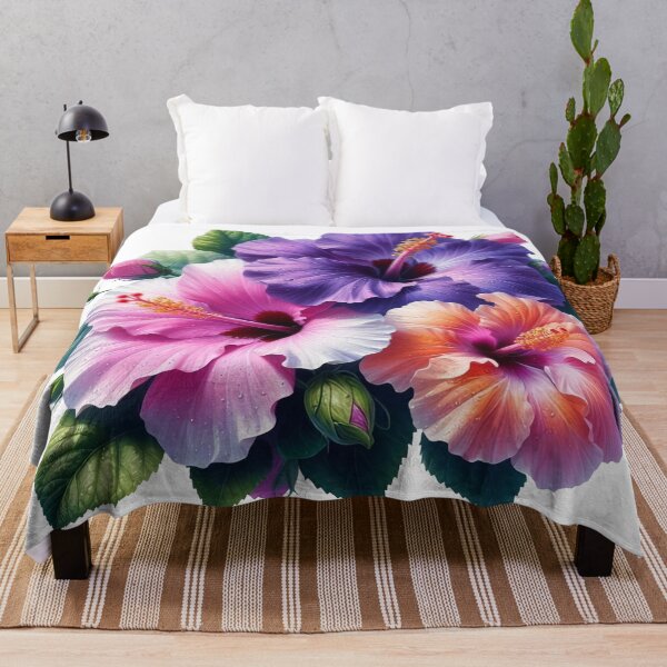 Item preview, Vibrant Tropical Hibiscus Trio on Black designed and sold by sariptadinjala.