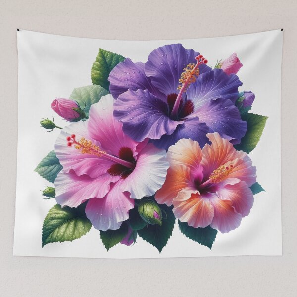 Item preview, Vibrant Tropical Hibiscus Trio on Black designed and sold by sariptadinjala.