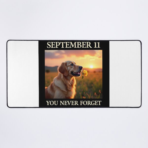 Item preview, SEPTEMBER 11 YOU NEVER FORGET GOLDEN RETRIEVER DOG ART designed and sold by PawsStudioAU.