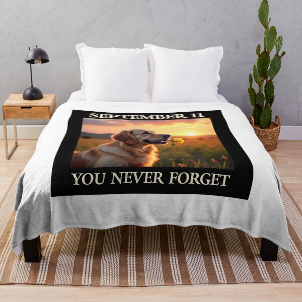Item preview, SEPTEMBER 11 YOU NEVER FORGET GOLDEN RETRIEVER DOG ART designed and sold by PawsStudioAU.