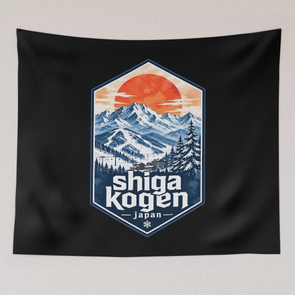 Item preview, Shiga Kogen Ski Resort Japan Watercolor Travel designed and sold by TomFrontierArt.