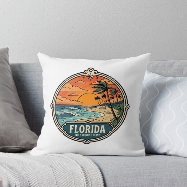 Item preview, Retro Florida Sunshine State Beach Sunset Travel Badge designed and sold by Paper Drip.