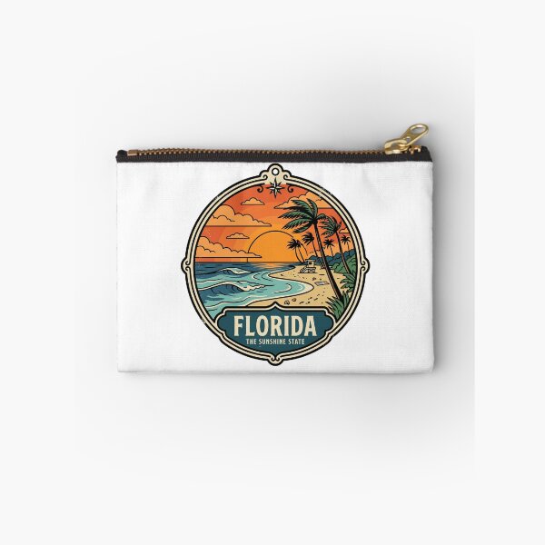 Item preview, Retro Florida Sunshine State Beach Sunset Travel Badge designed and sold by Paper Drip.