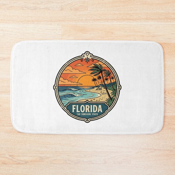 Item preview, Retro Florida Sunshine State Beach Sunset Travel Badge designed and sold by Paper Drip.