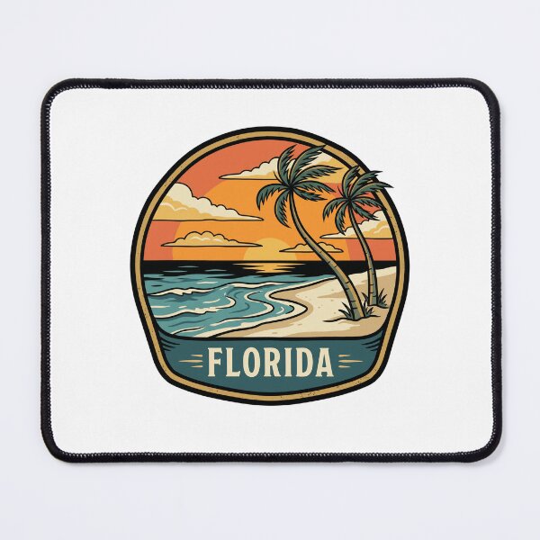 Item preview, Retro Florida Sunshine State Beach Sunset Travel Badge designed and sold by Paper Drip.