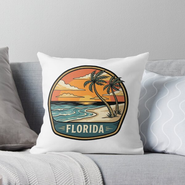 Item preview, Retro Florida Sunshine State Beach Sunset Travel Badge designed and sold by Paper Drip.