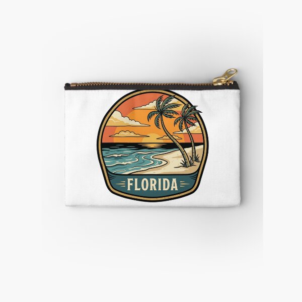 Item preview, Retro Florida Sunshine State Beach Sunset Travel Badge designed and sold by Paper Drip.