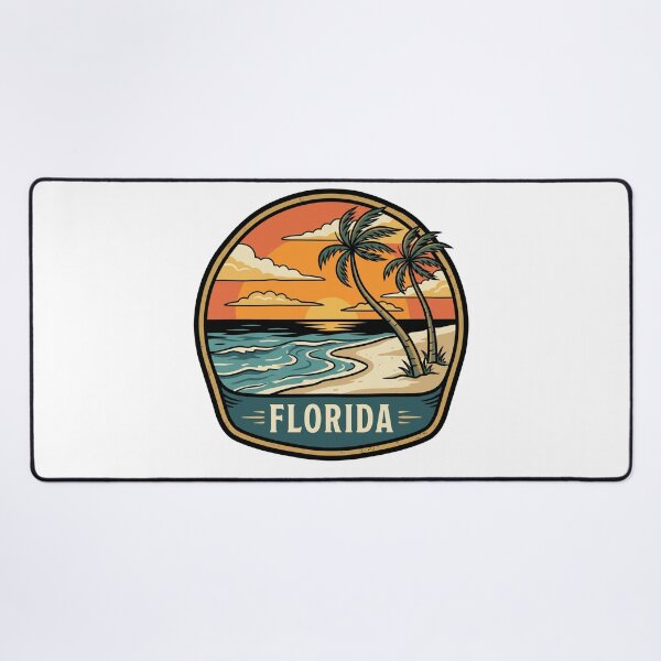Item preview, Retro Florida Sunshine State Beach Sunset Travel Badge designed and sold by Paper Drip.