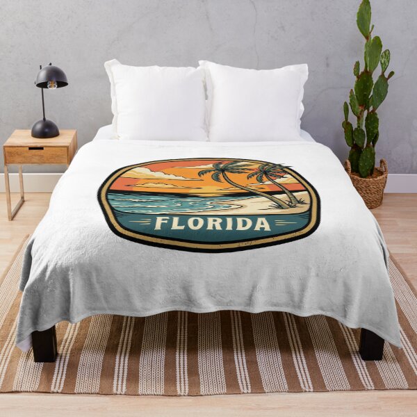 Item preview, Retro Florida Sunshine State Beach Sunset Travel Badge designed and sold by Paper Drip.