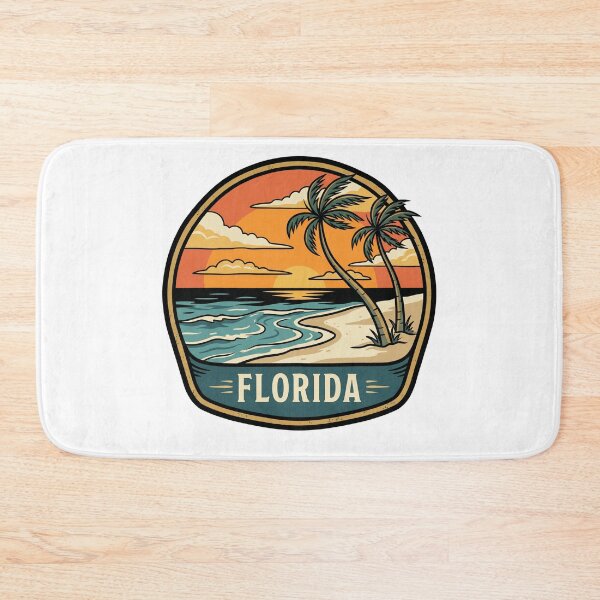 Item preview, Retro Florida Sunshine State Beach Sunset Travel Badge designed and sold by Paper Drip.