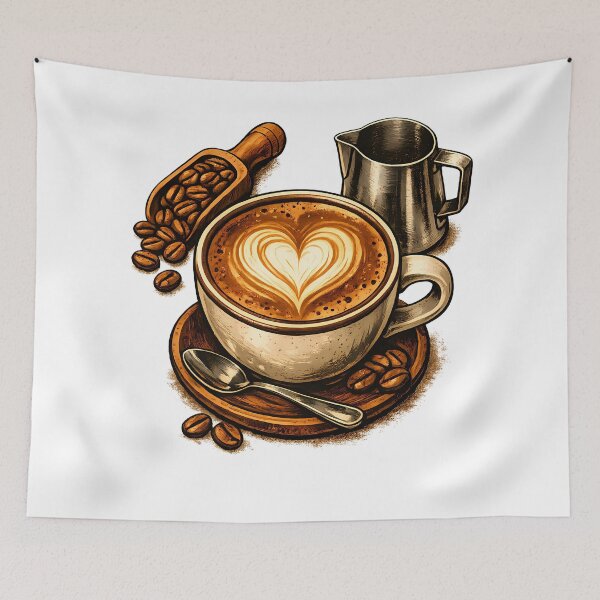 Item preview, Close-up of a drawing of a heart in a coffee with milk. designed and sold by Daily Quirk.